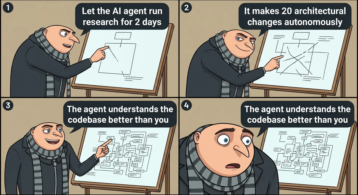 Karpathy's plan with autoresearch — the last step is a surprise