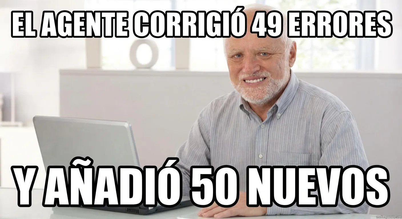 Pain Harold meme: El agente corrigió 49 errores. Y añadió 50 nuevos.