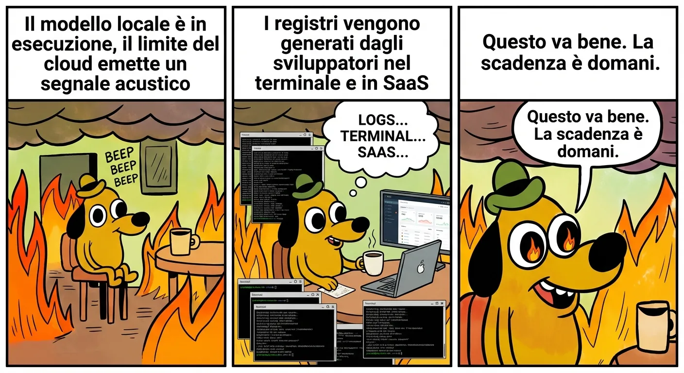 Meme This Is Fine: traffico AI nel 2026
