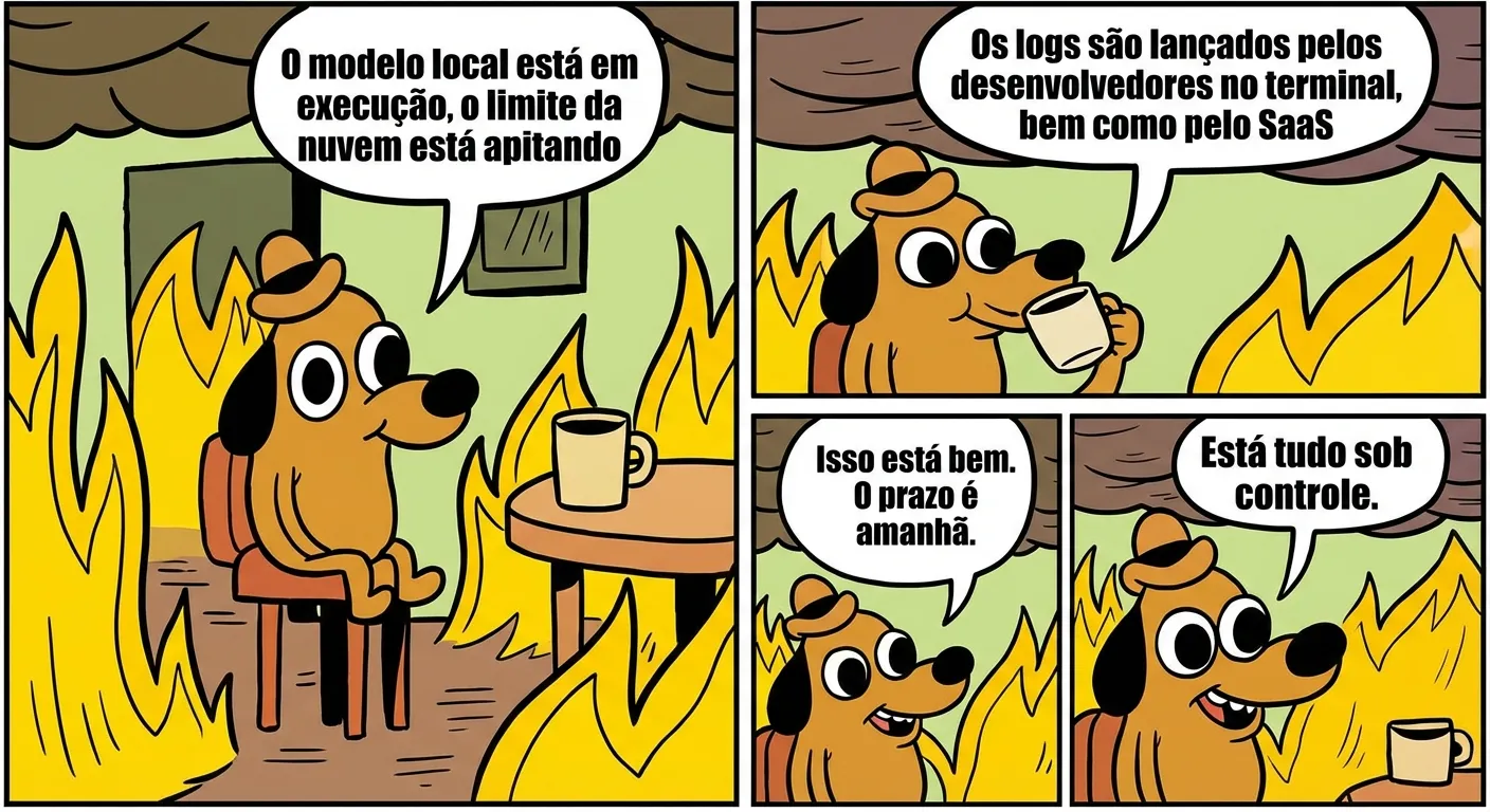Meme This Is Fine - tráfego de IA em 2026