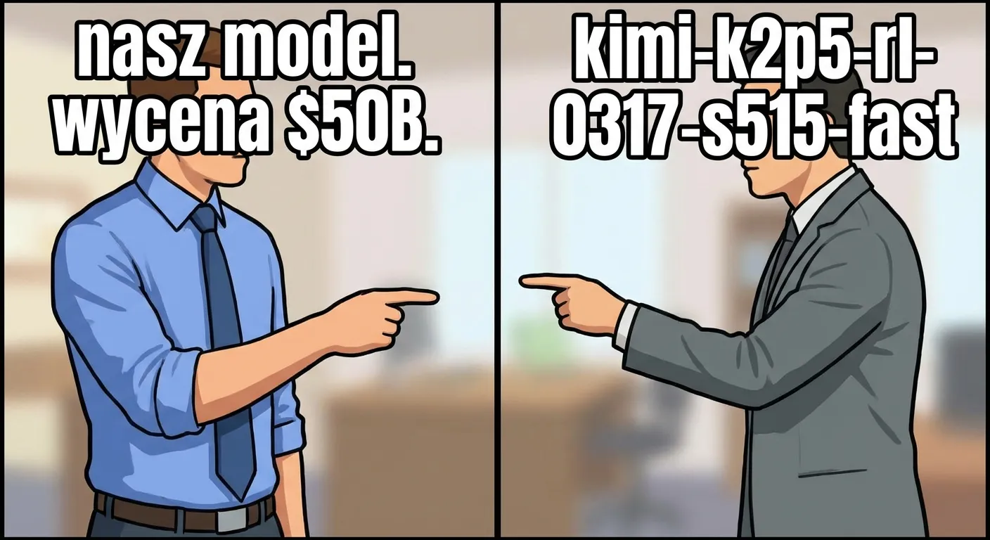 Meme: Cursor i Kimi wskazują na ten sam model — jeden mówi „nasz", drugi gratuluje